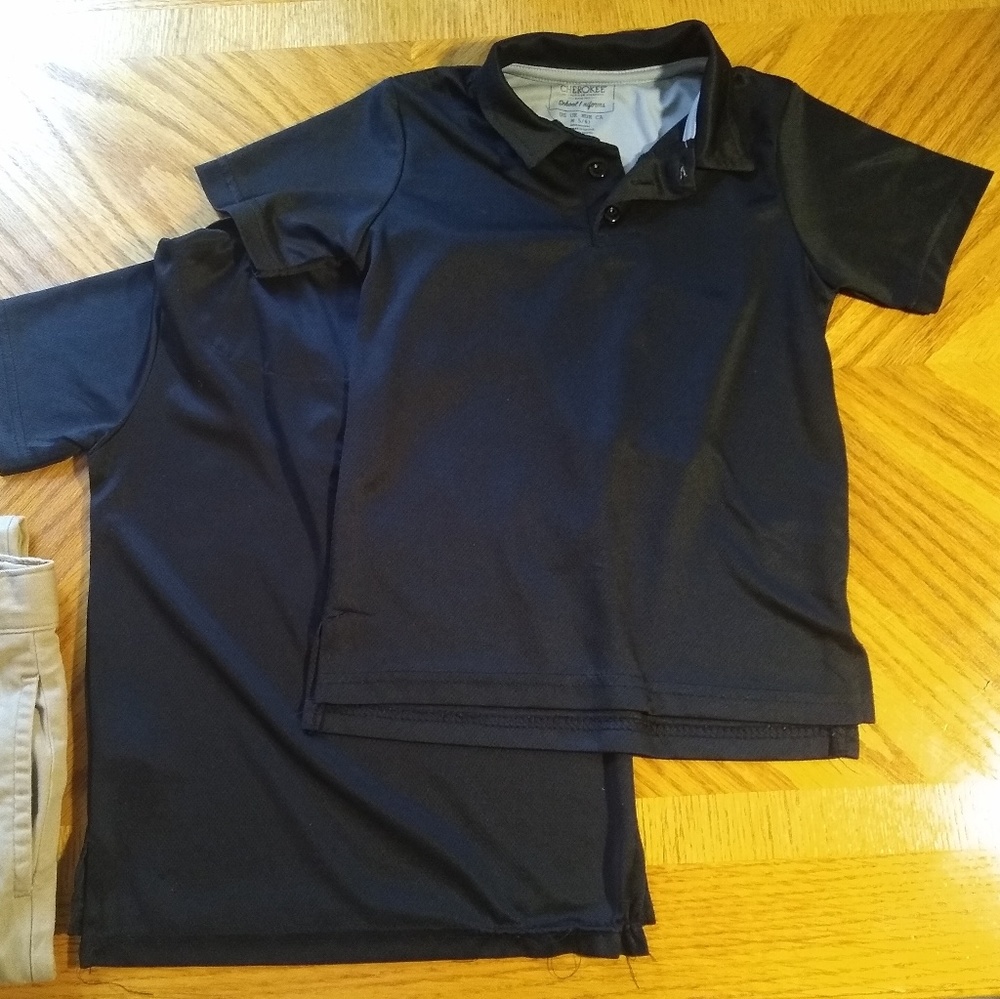 2 Black Cherokee uniform shirts B1-01&02
